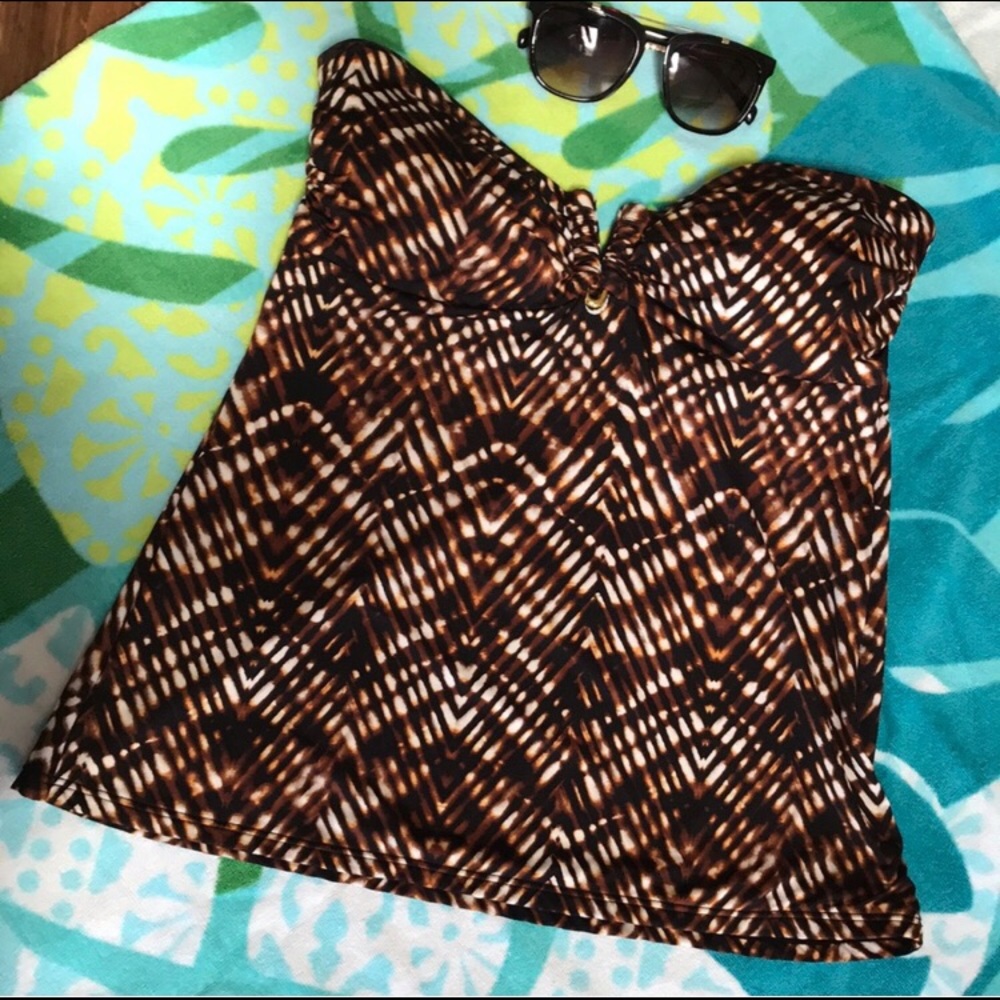 NWT Badgley Mischka Bandeau Tankini - Sz 6